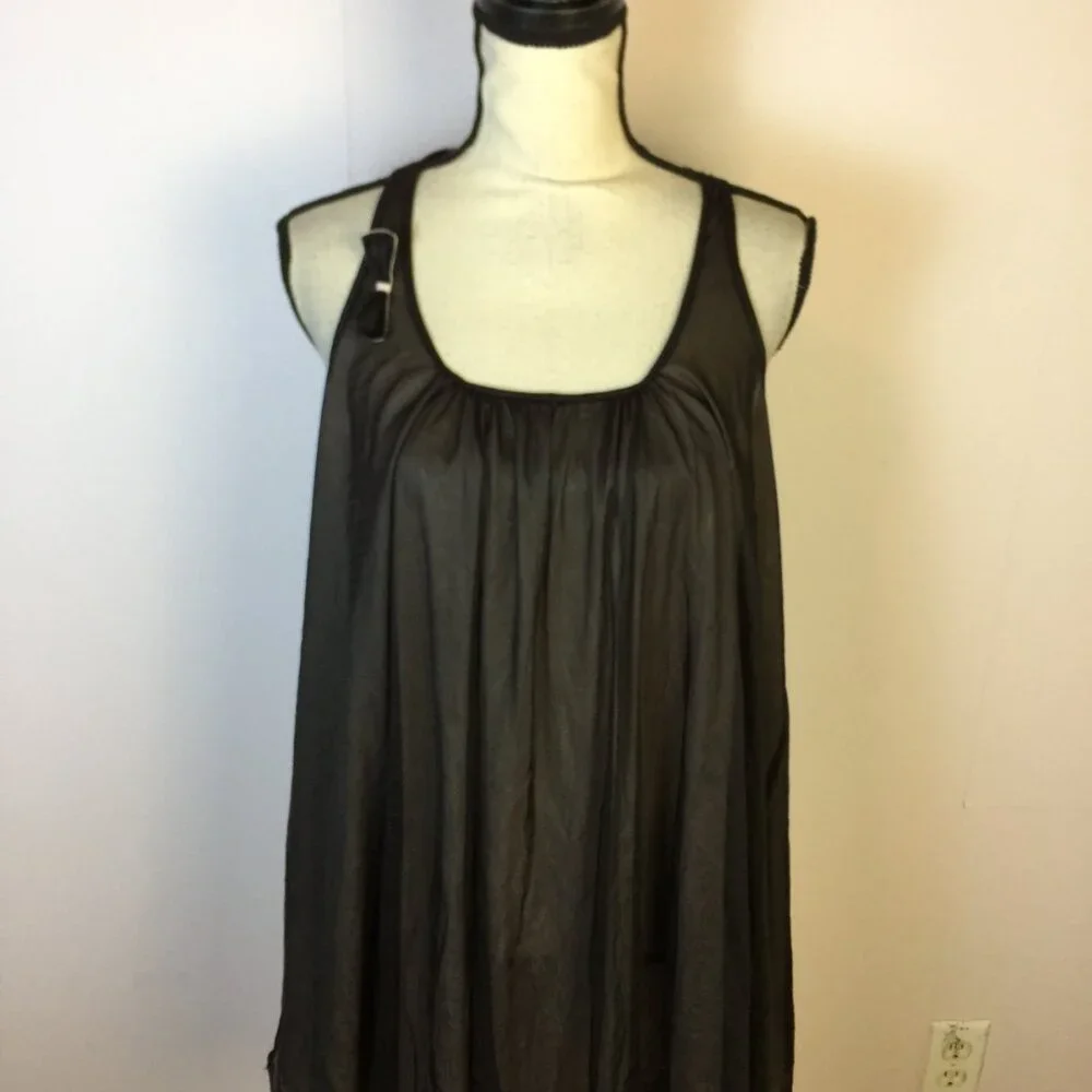 Betsey Johnson Intimates Nightgown Dress Womens Sz L Black Pink Layered Vintage - Picture 4 of 16